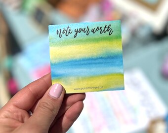 Note Your Worth Sticky Notes, Positive Notepad, Love Note, Office Notes, Gift For Coworker, Gift For Friend, Pun Notepad, Stocking Stuffer