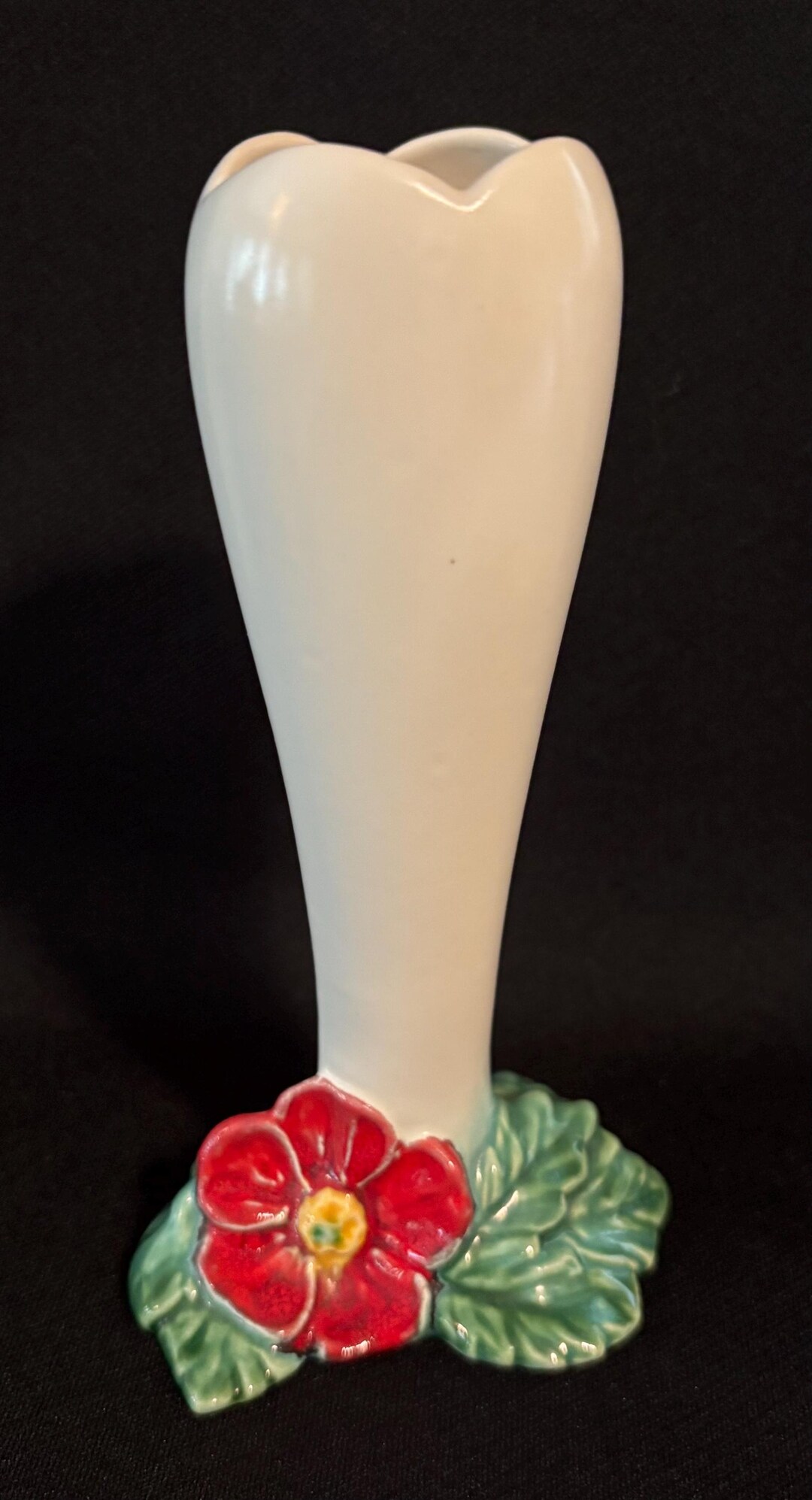 Vintage Art Deco Red Flower Pottery Bud Vass - Etsy