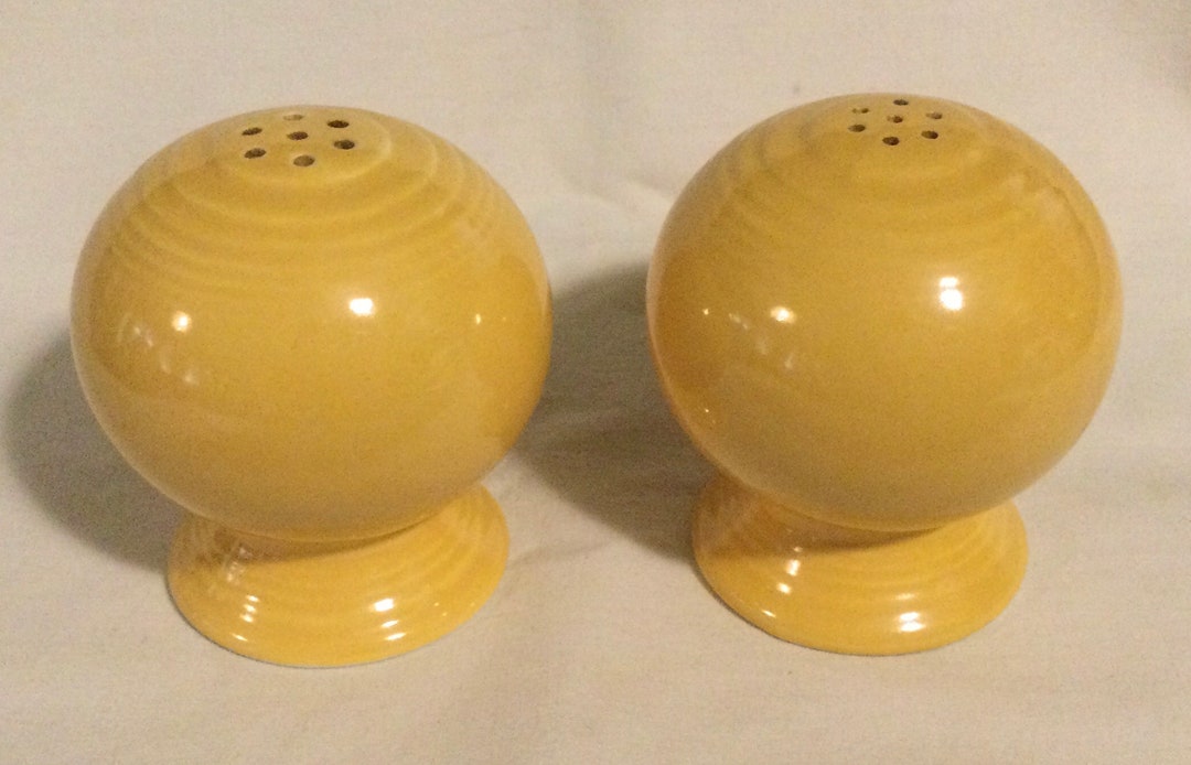 Yellow Fiestaware Ball Shaped Salt and Pepper Shakers Etsy