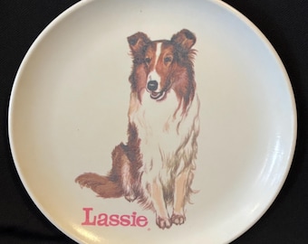 Vintage Melmac Lassie Collie Dog Plate