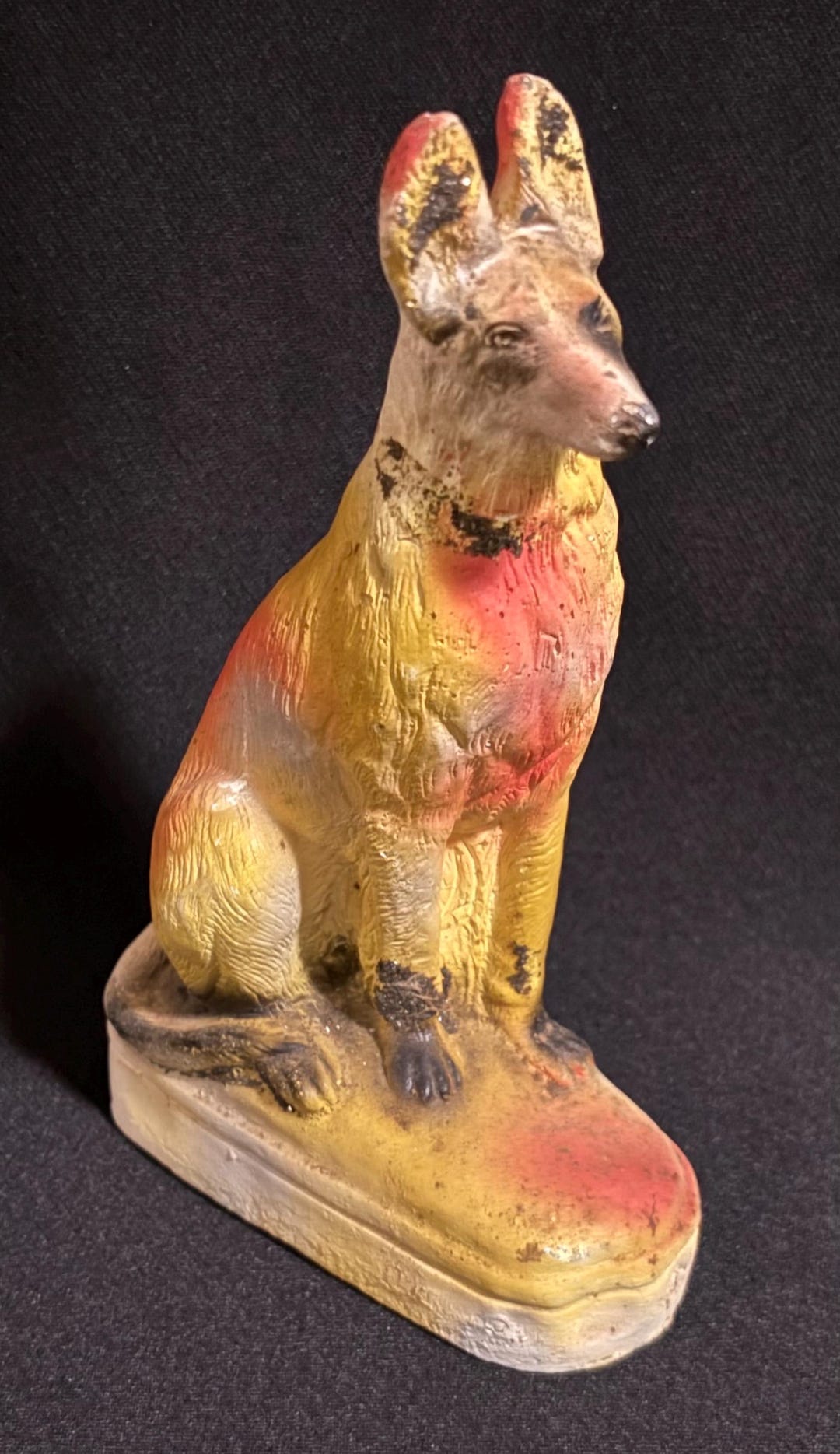 【中古】「非常に良い」［CD］藁人形/元犬 Antique Chalk Sitting German Shepherd Dog Carnival Prize as Is - Etsy