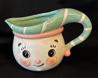 Vintage Johana Parker Carnival Cottage Snowman Creamer