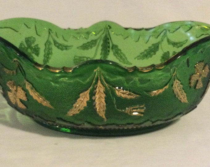 Victorian U S Glass Co Delaware Pattern Emerald Green Eapg Banana Bowl ...