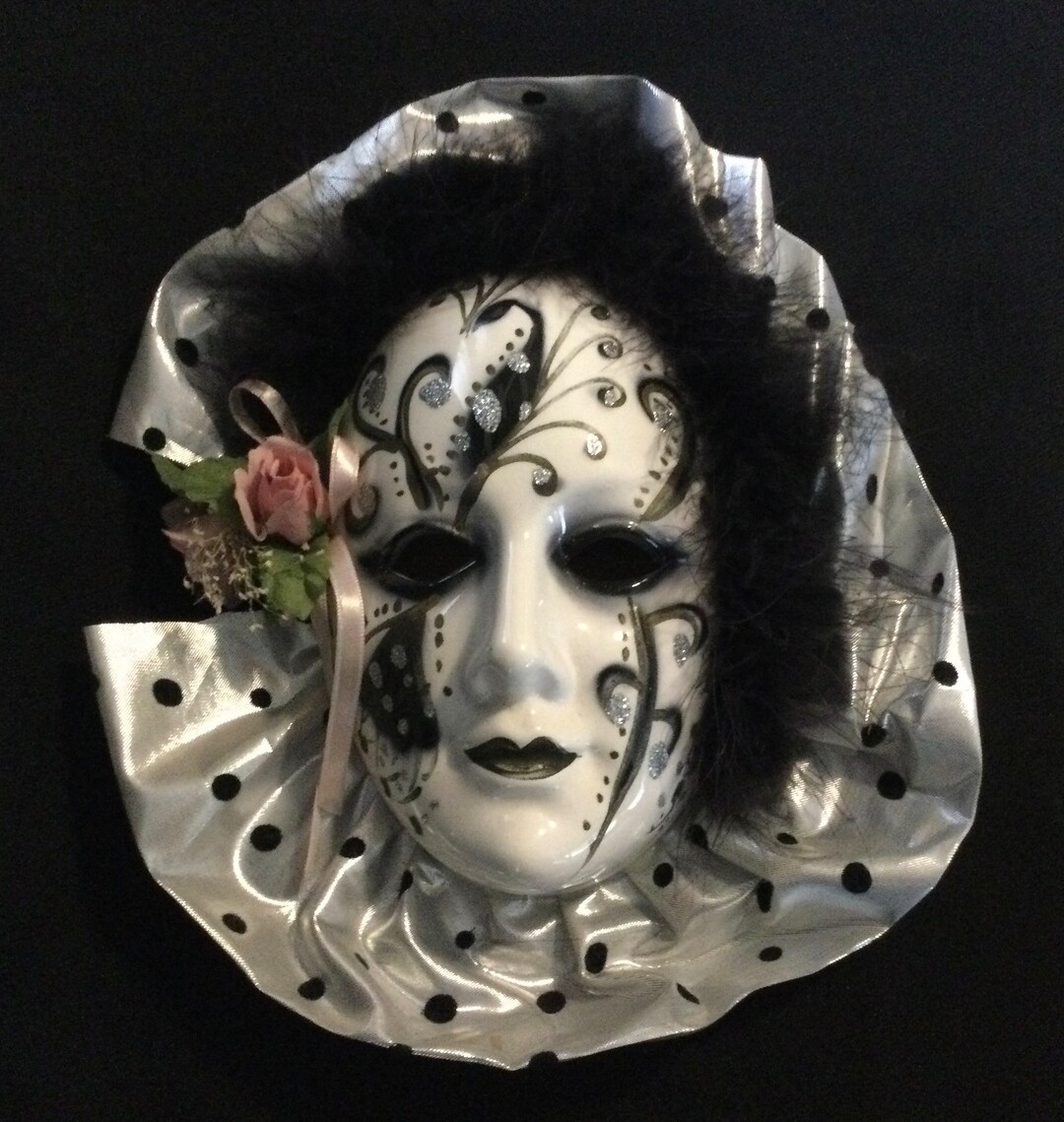 Vintage Porcelain Mardi Gras Mask Wall Hanger Etsy