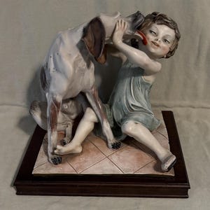 置物 g. Armani Giuseppe Armani DOG CHILDREN Giuseppe Armani Dog Figurines - Etsy