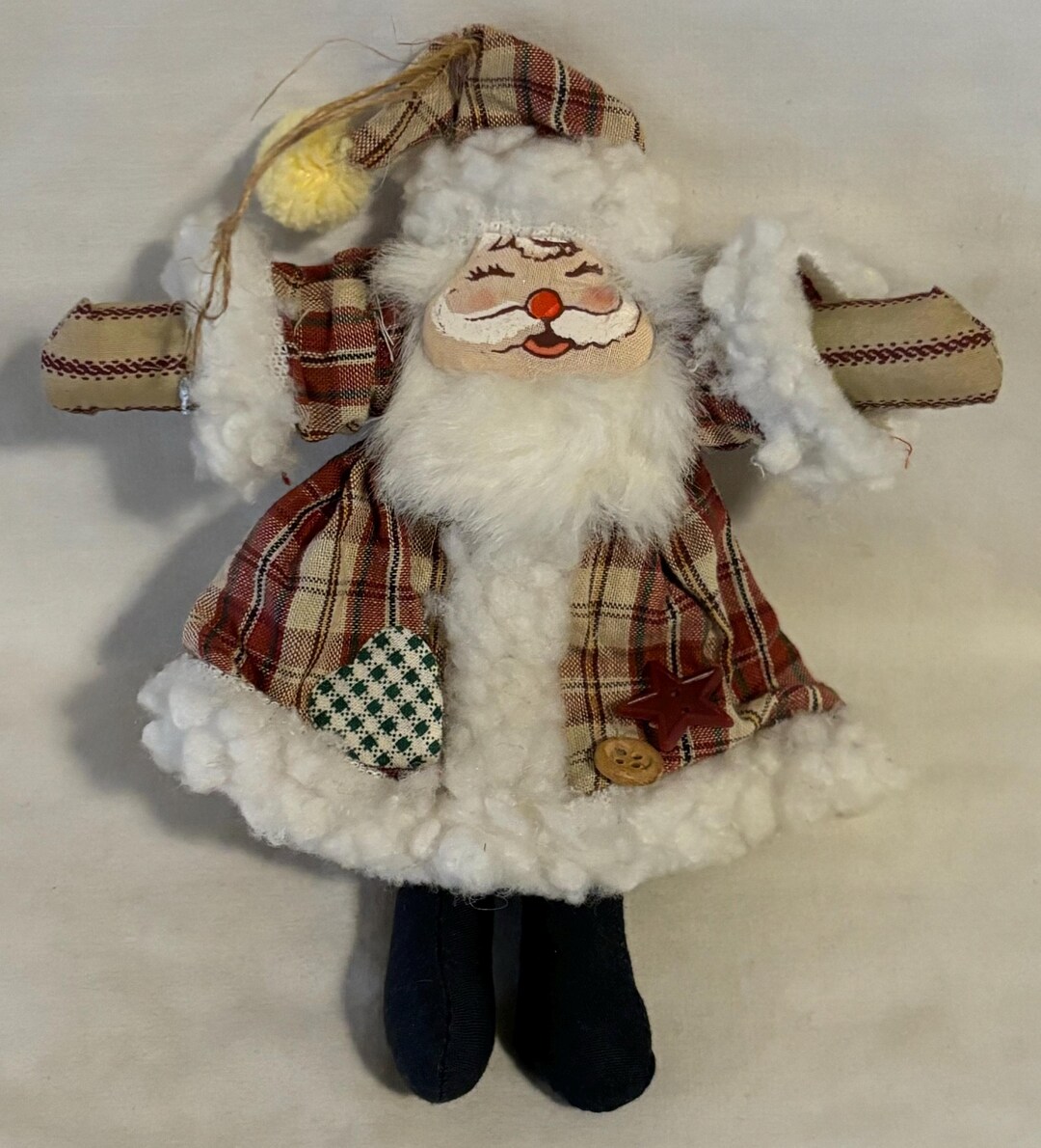 Vintage Folk Art Santa Claus Rag Doll - Etsy