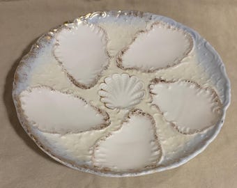 Antique 19th  Century Porcelain Oyster Plate