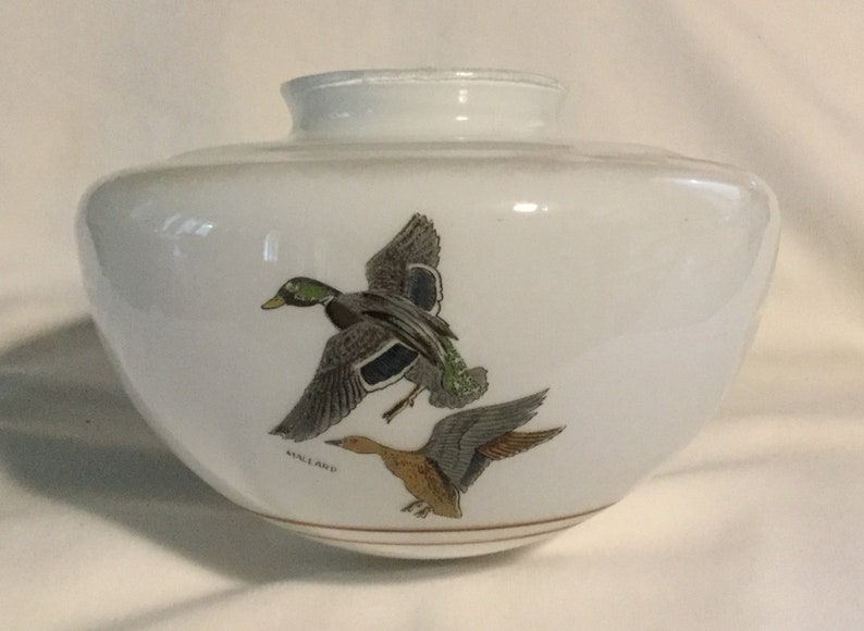 Retro Milk Glass Mallard Duck Overhead Ceiling Fan Lampshade