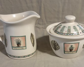 Vintage Pfaltzgraff Naturewood Pattern Creamer & Sugar