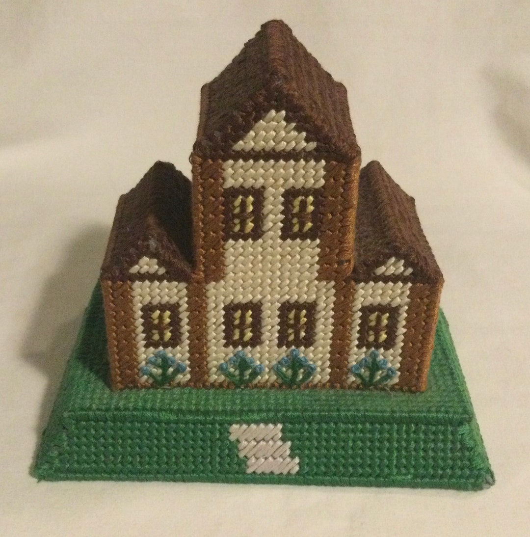 Vintage Figural Needlepoint House Etsy