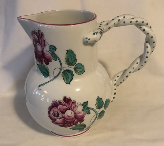 Tiffany&coヴィンテージ壺 Vintage Tiffany & Co Strasbourg Flowers Snake Handled Pitcher - Etsy