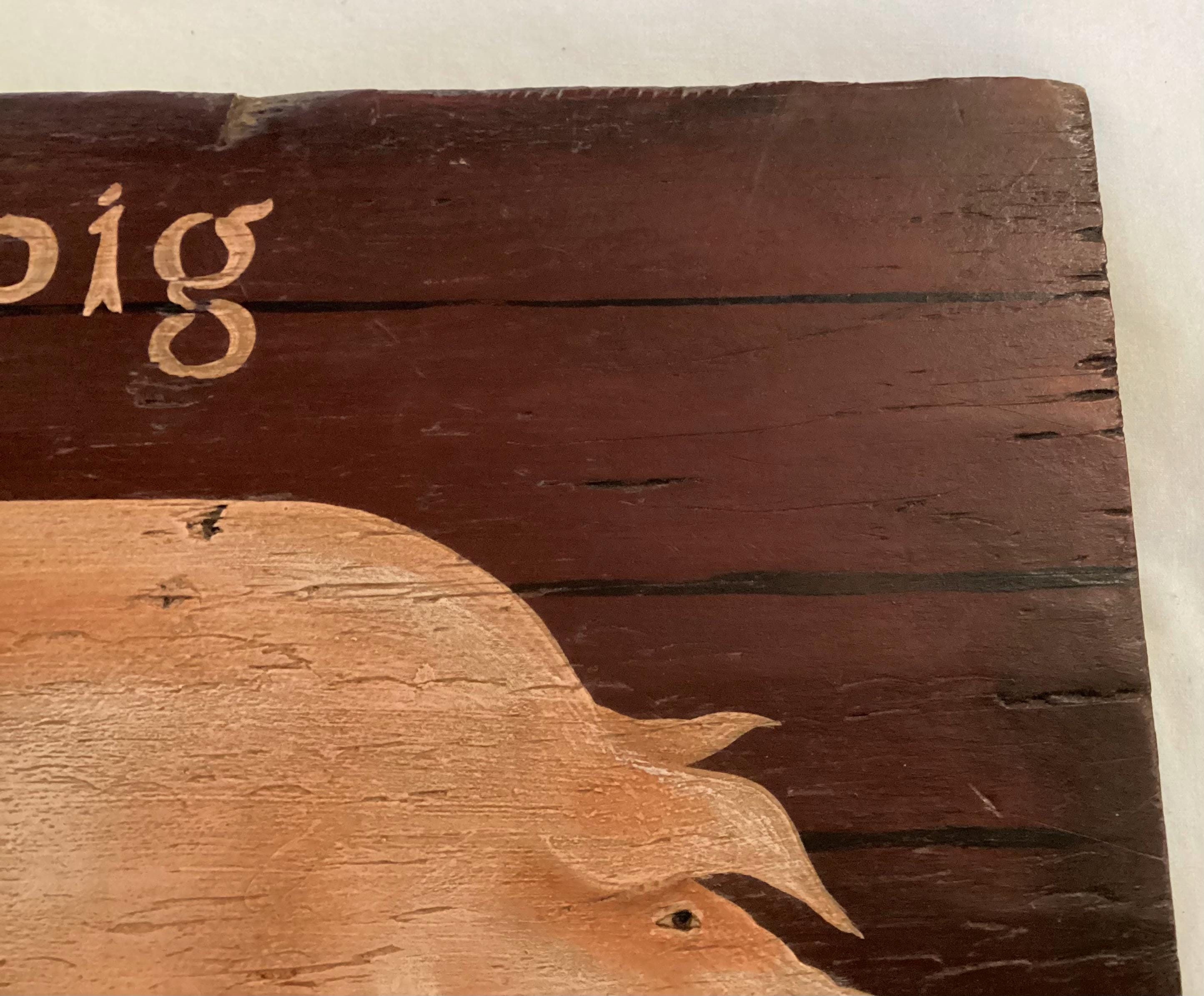 Vintage D. Lacey Derstine “ Pig “ Folk Art Painting on 10” by 8