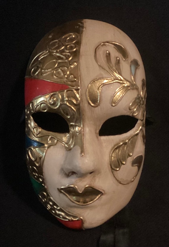 Vintage Papier-mâché Mardi Gras Carnival Mask