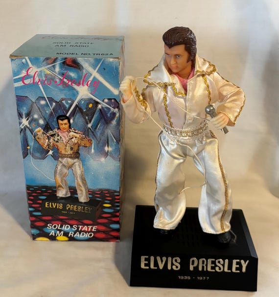 Vintage Figural Elvis Presley Solid State AM Portable Radio Model
