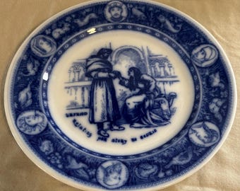 Antique Flow Blue Wedgwood Ivanhoe Pattern Plate