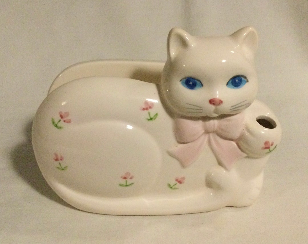 Vintage Takahashi Ceramic Cat Letter Holder With Pen Holder Etsy