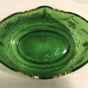 Victorian U S Glass Co Delaware Pattern Emerald Green Eapg Banana Bowl ...