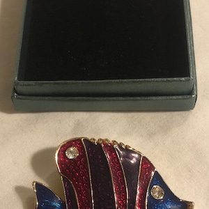 Vintage Colorful Rhinestone & Enamel Tropical Fish Pin
