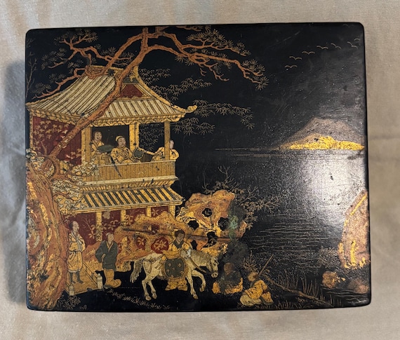 Antique 19th Century Japanese Lacquer Box as Is - Etsy