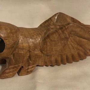 Vintage Carved Wooden Grasshopper Figurine