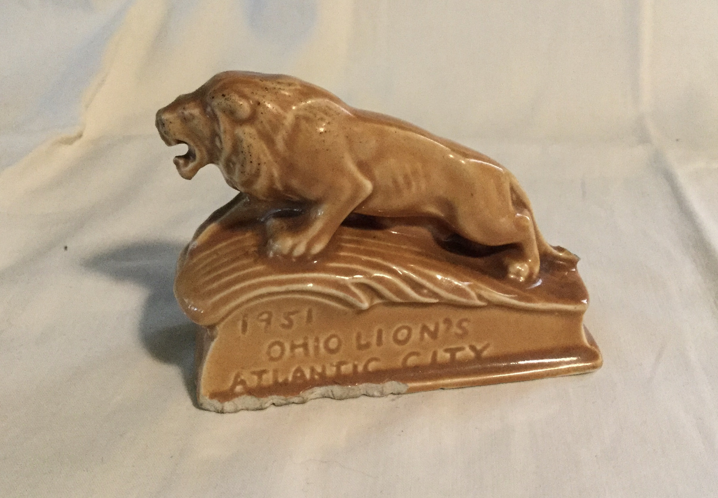 1951 Lions Atlantic City Le Pere Zanesville Ohio Pottery Lion