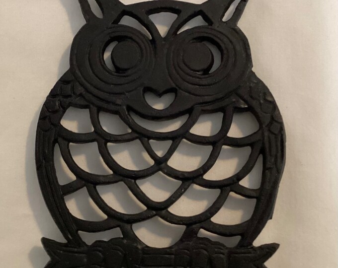 Vintage Cast Iron Owl Trivet Etsy