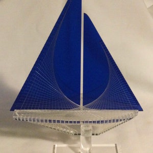 Vintage Retro Modern Lucite Plastic Sailboat Figurine