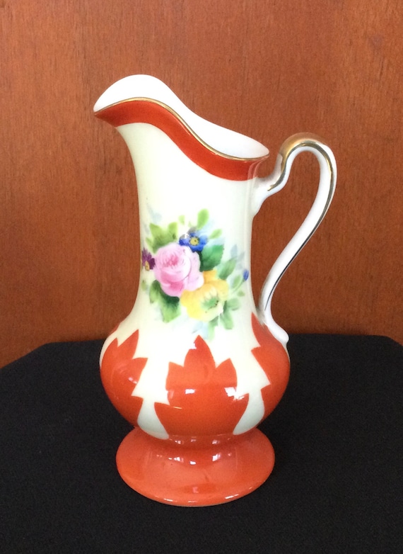 Vintage Noritake Imari Orange and Cream W/floral Porcelain Small