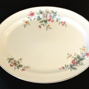Vintage Hall Springtime Pattern Oval Serving Platter