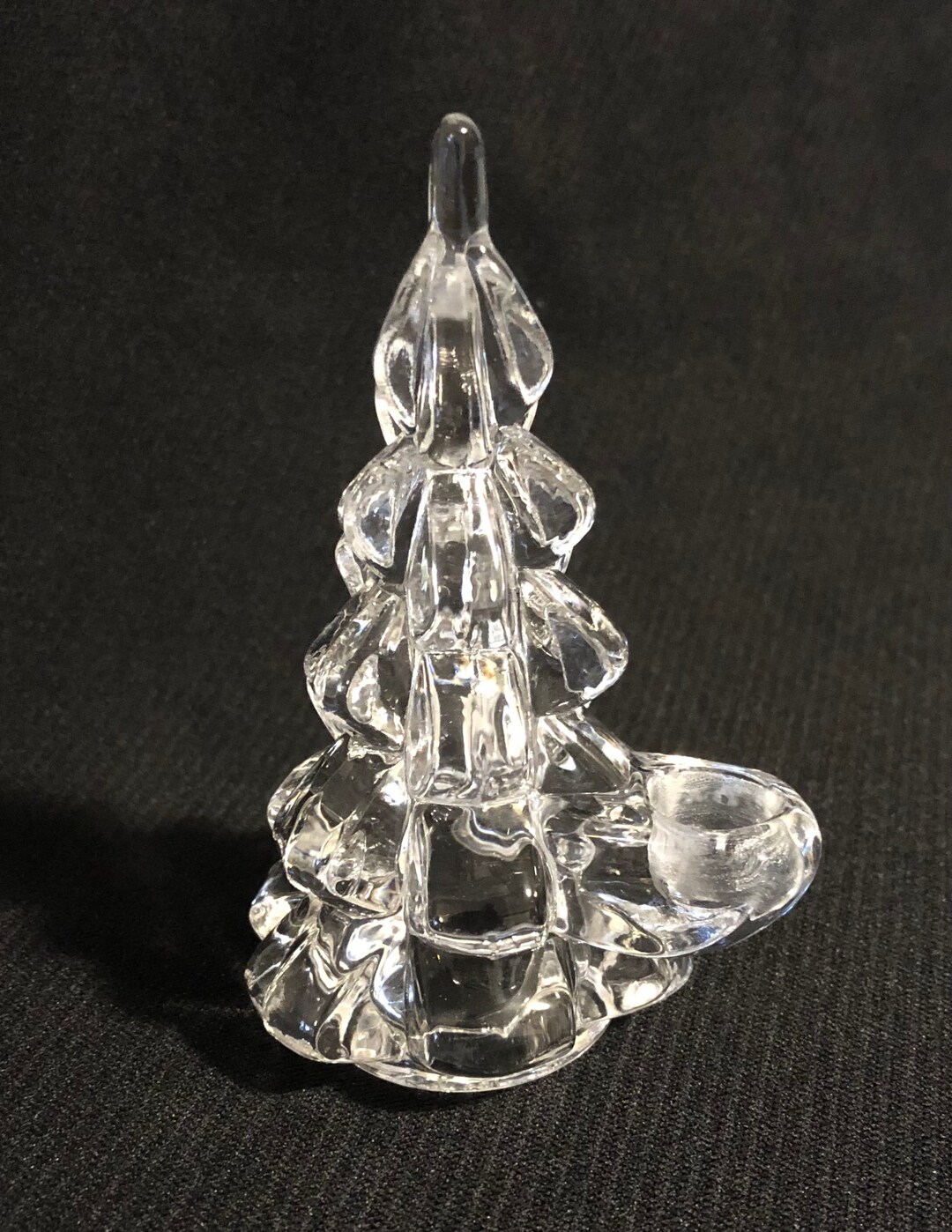 Vintage Small Figural Glass Christmas Tree Candle Holder Etsy