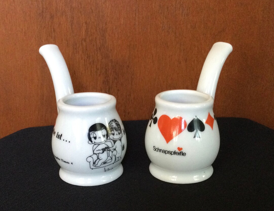 Vintage Pair of Funny Design W. Germany Schnapps Shot Sippers Etsy
