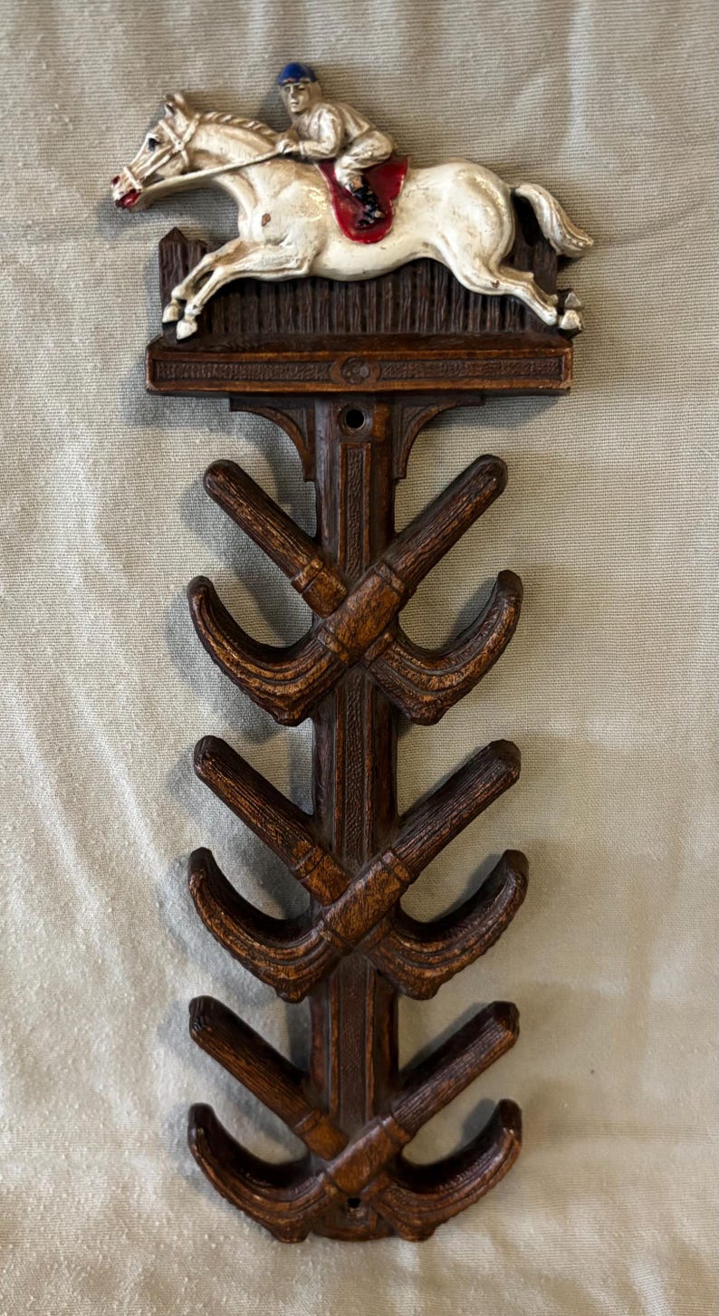 Vintage Syroco Wood Polo Horse Rider Tie Rack - Etsy