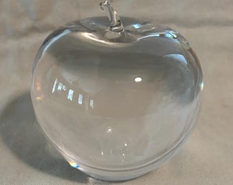 Vintage Tiffany & Co Crystal Apple Paperweight