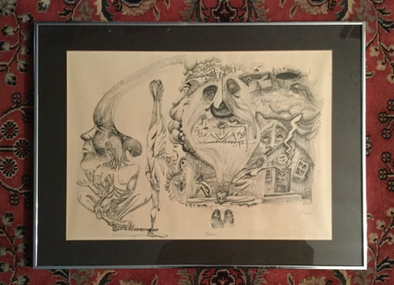 Vintage Reni \u201c Cliche \u201c Framed Photo Offset Litho Print