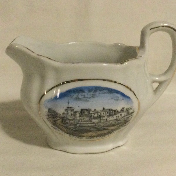 Antique Souvenir Scenic Pitcher Treaty Stone and Castle Limerick Ireland