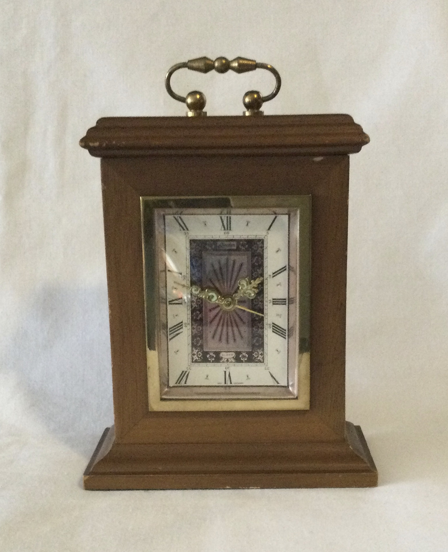 Vintage Linden Clock Art 1855 Steam Locomotive Framed Desk or
