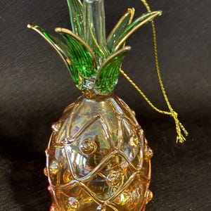 Vintage Blown Glass Pineapple Ornament