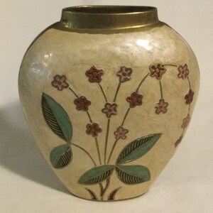 Vintage Small Retro Floral Cloisonné Pillow Vase