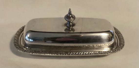 Vintage Simeon L. & George H. Rogers Silverplate Butter Dish W
