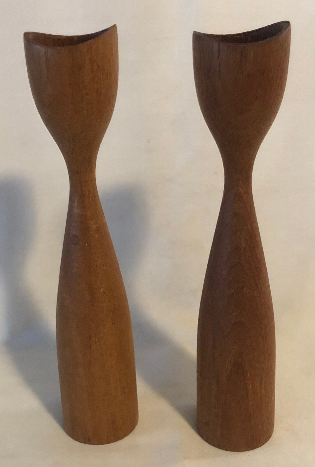 Vintage Danish Teak Turned Wood Mid Century Modern Candleholders - Etsy