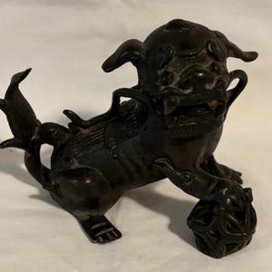 Antique Bronze Foo Dog Figurine