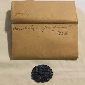 Oval Carved Lapis Lazuli Gem for Pendant
