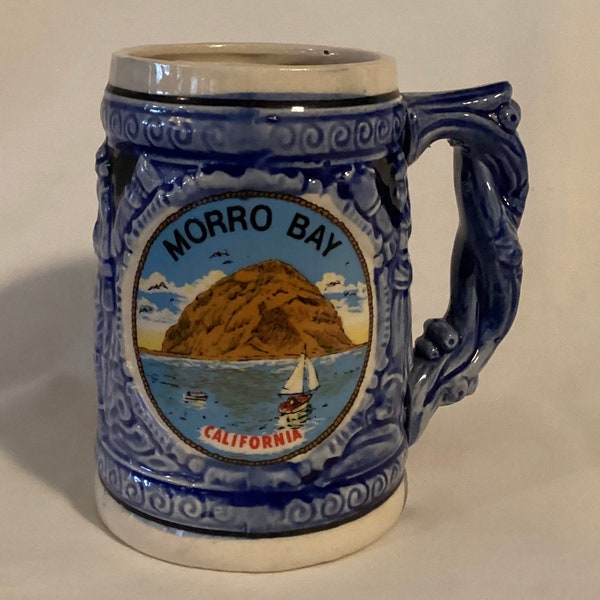 Vintage Morro Bay California 4 1/2” Ceramic Stein