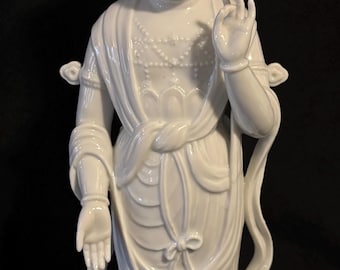 Vintage Large Quan Lin White Porcelain Figurine