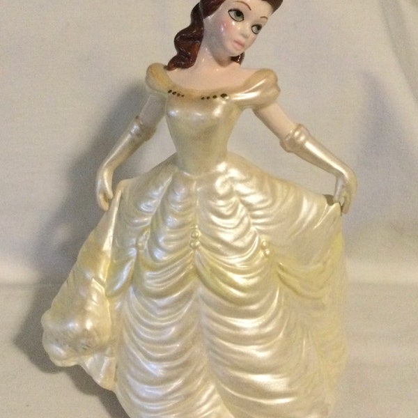 Vintage Schmid Disney Beauty and the Beast Figural Ceramic Belle Music Box