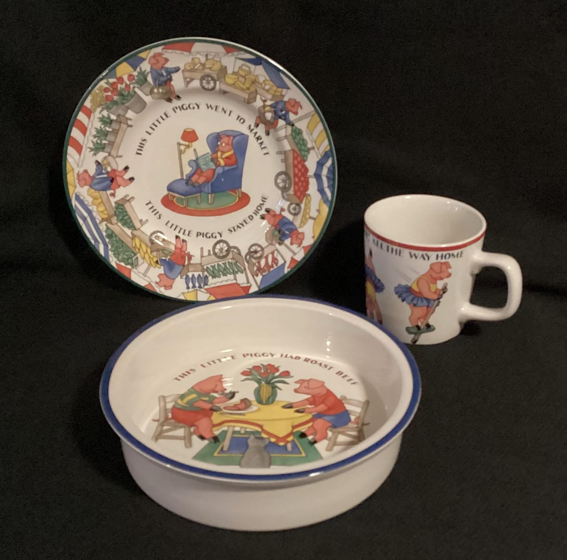Vintage Tiffany & Co Three Piece “ Five Little Pigs “ Children's