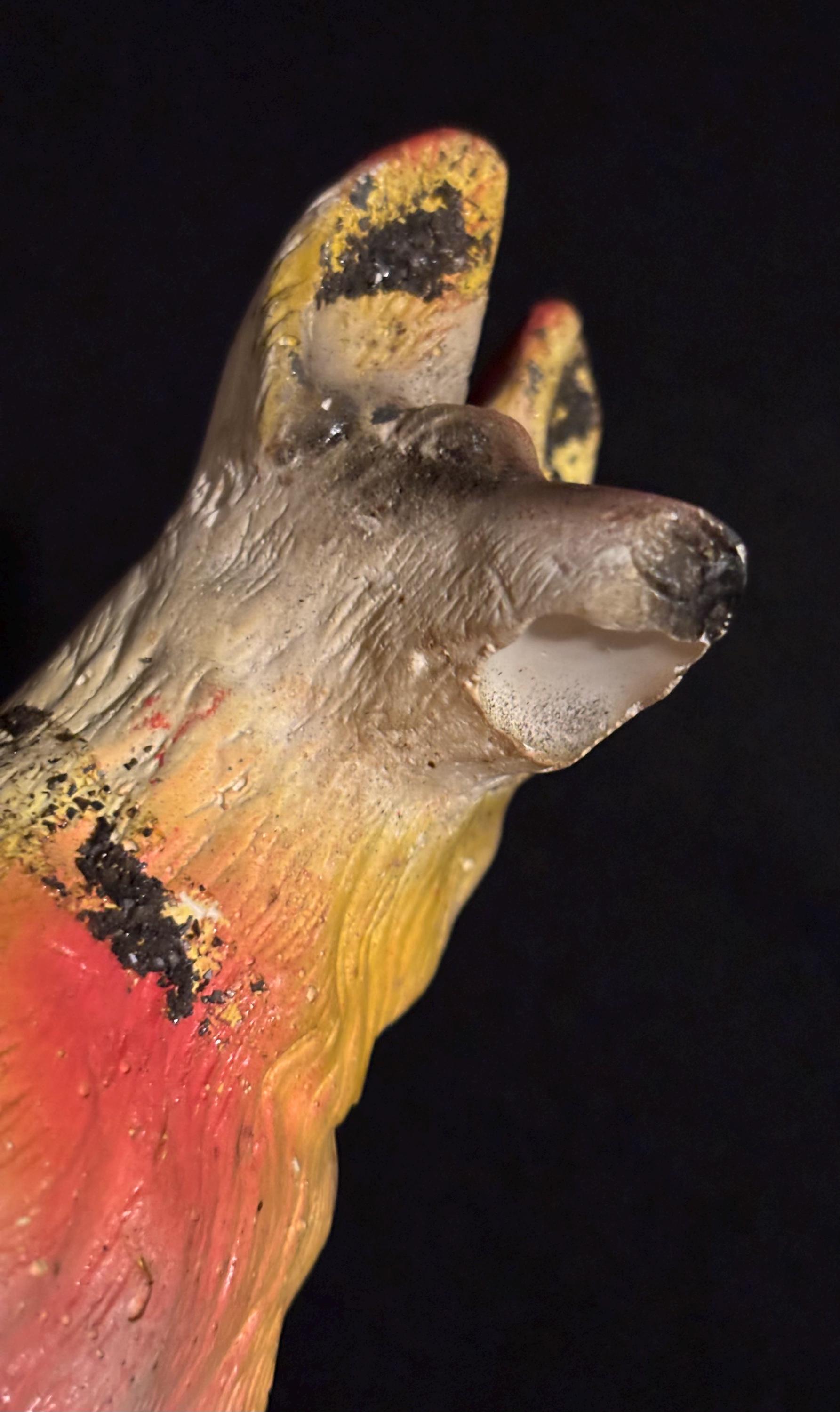 Antique Chalk Sitting German Shepherd Dog Carnival Prize as Is - Etsy