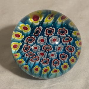 Vintage Artisan Millefiori Glass Paperweight