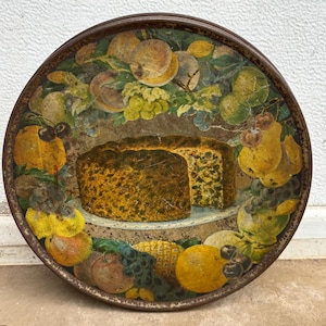 Antique Large Wards Paradise Fruit Cake Tin as is