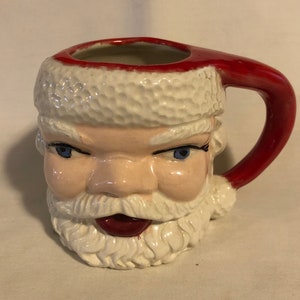 1954 Christmas Ceramic Arts Project Santa Claus Mug sgnd Claudia